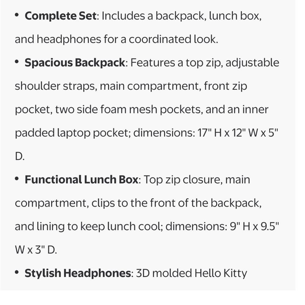 Hello Kitty Girls 17" Backpack, Lunch Box, and Headphones Set - Picture 6 of 6